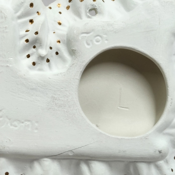 Vintage Painted Ceramic Bisque To and From Christmas Tag Tree Ornament - Picture 11 of 11